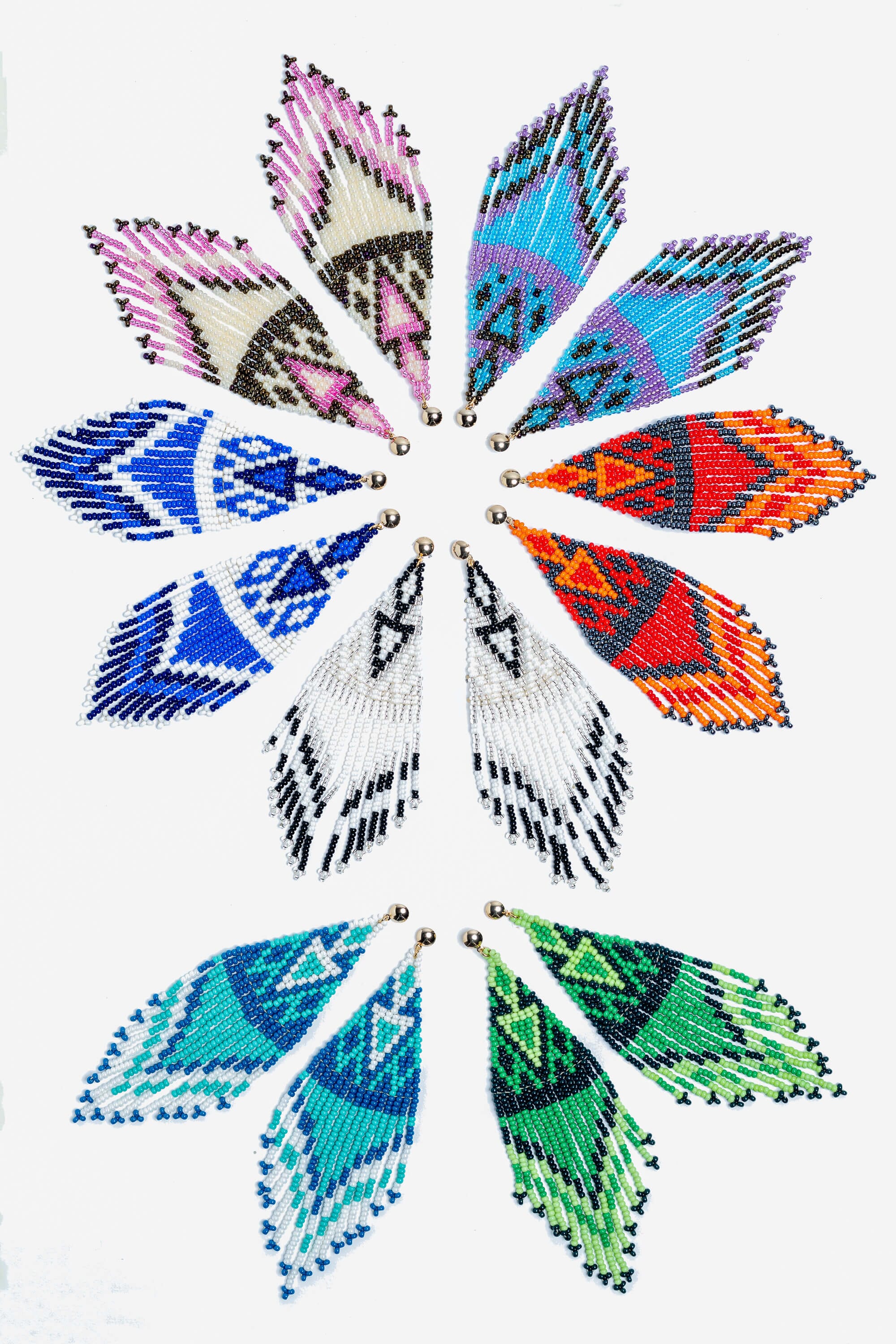 Pendientes en abalorios