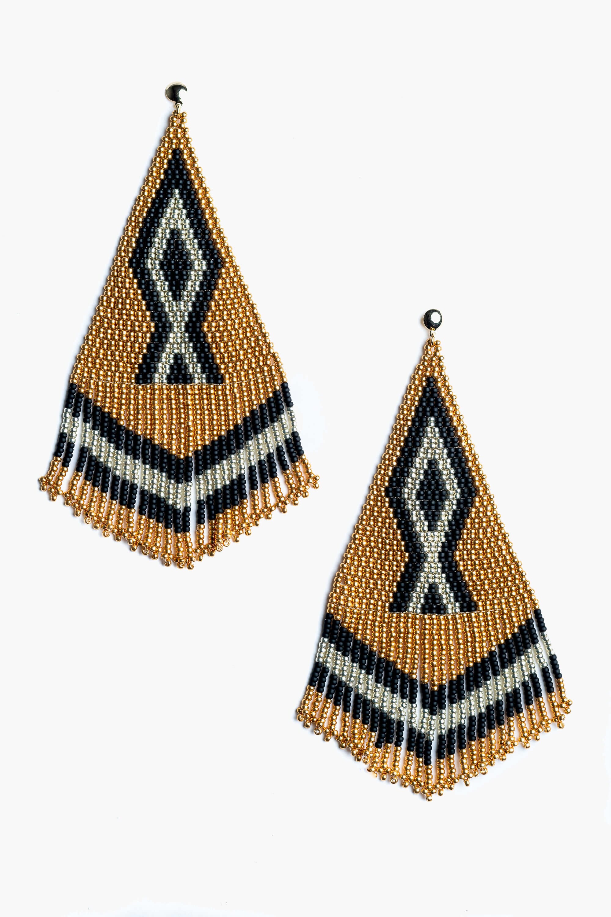 Pendientes grandes en abalorios