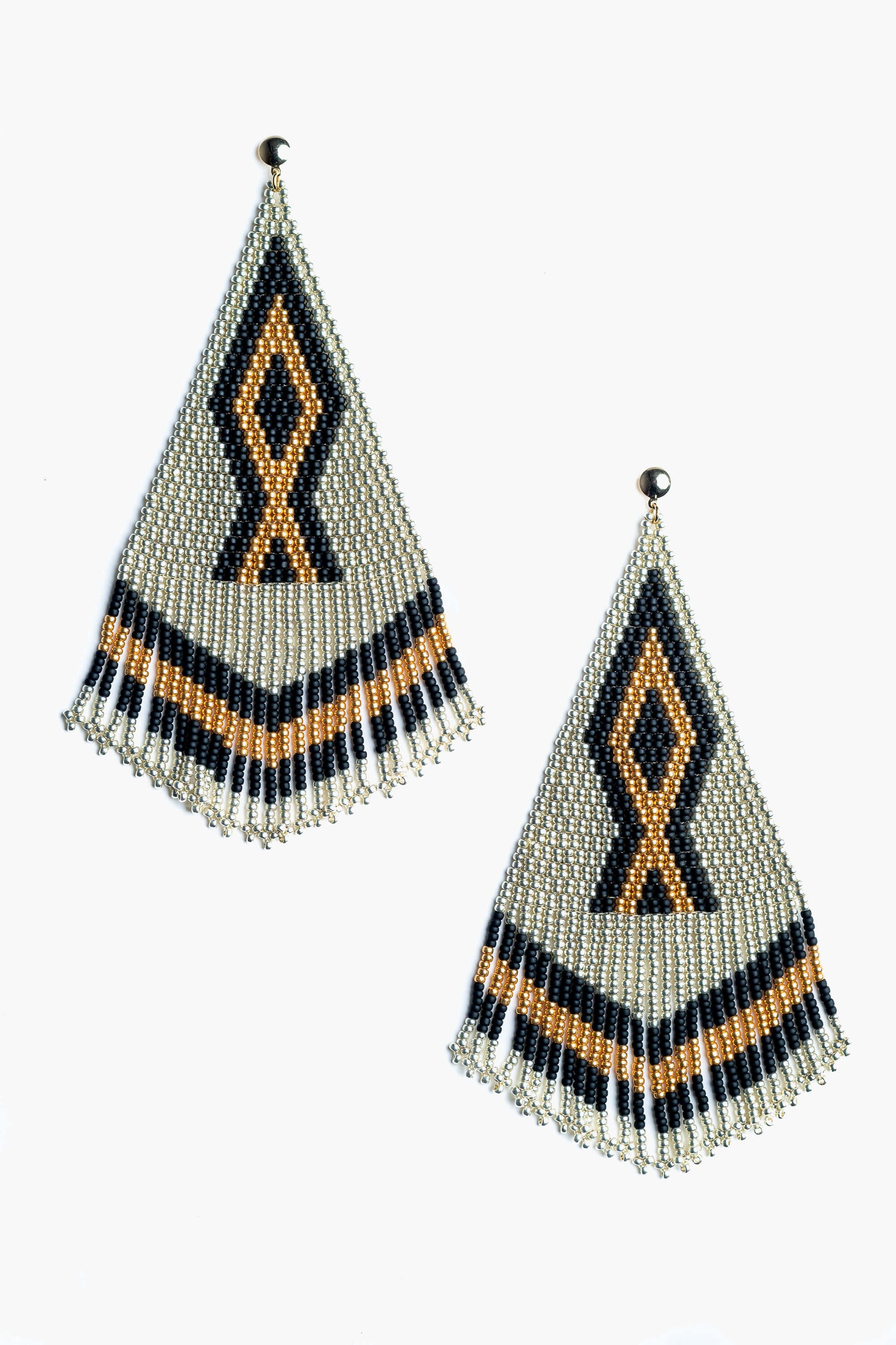 Pendientes grandes en abalorios