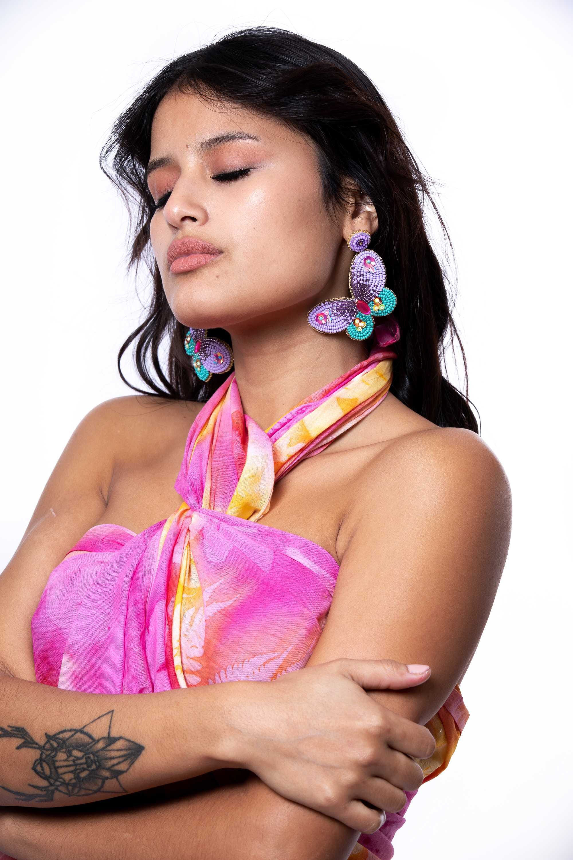 Pendientes en abalorios