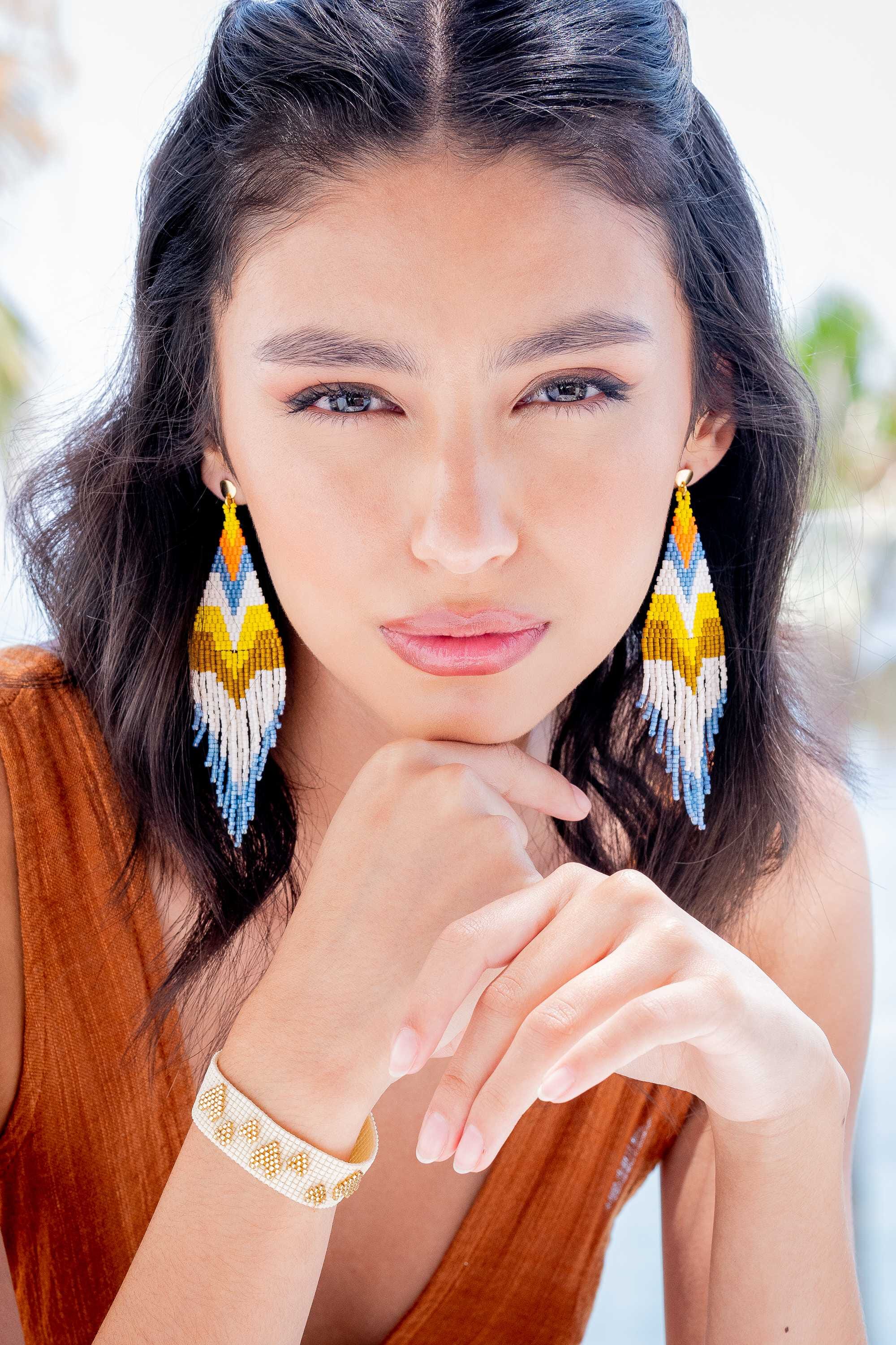 Pendientes en abalorios de cristal miyuki