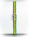 Pulsera hilos con bolitas plata