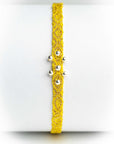 Pulsera hilos con bolitas plata