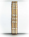 Pulsera hilos con bolitas plata