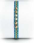 Pulsera hilos con bolitas plata y oro