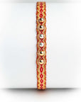 Pulsera hilos con bolitas plata y oro