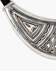 Collar Tuareg de plata de ley 925 y cuero