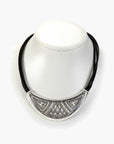 Collar Tuareg de plata de ley 925 y cuero