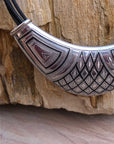 Collar Tuareg de plata de ley 925 y cuero