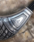 Collar Tuareg de plata de ley 925 y cuero