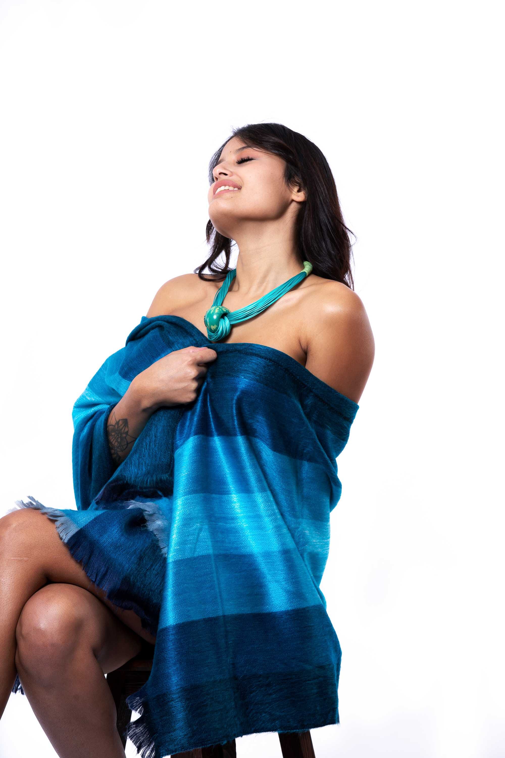 Bufanda en alpaca telar manual