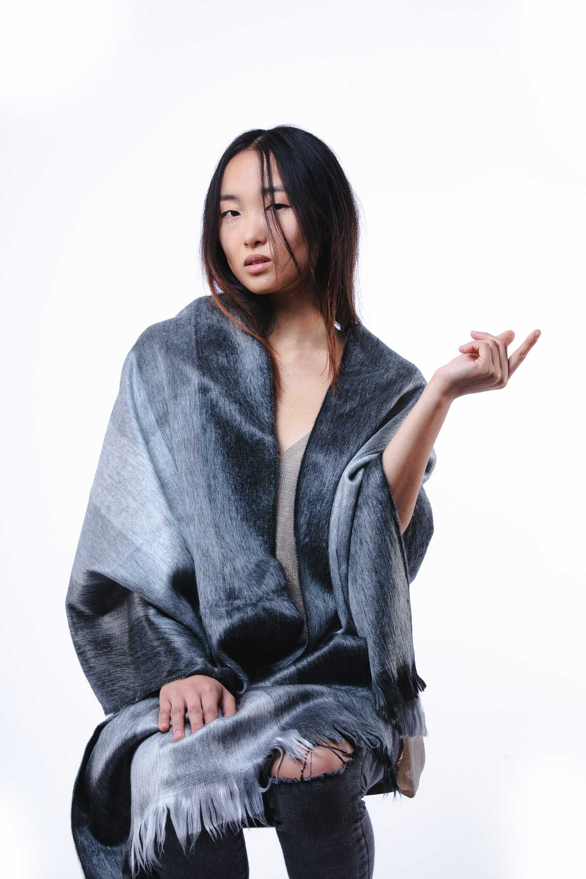 Bufanda en alpaca telar manual