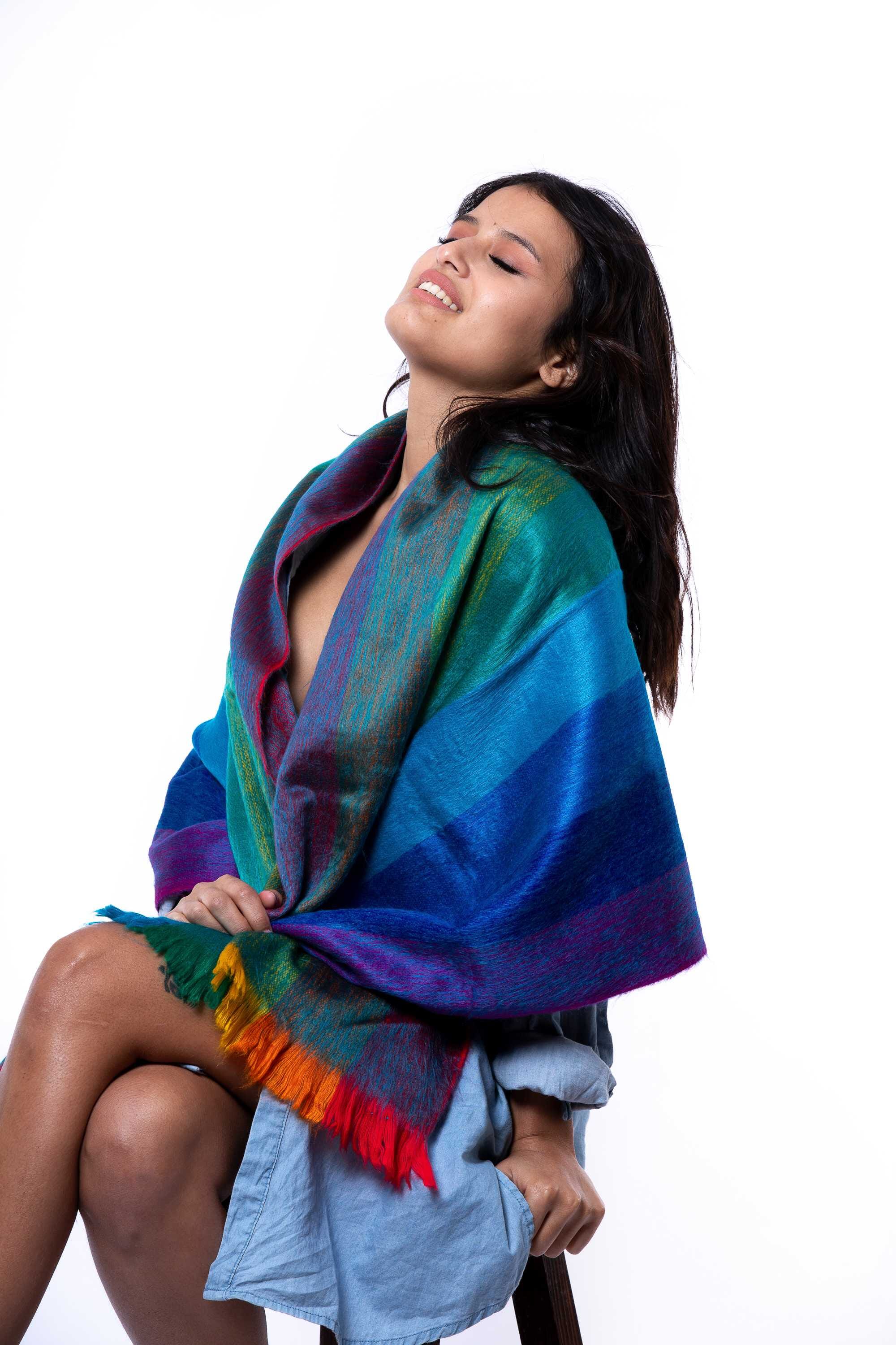 Bufanda en alpaca telar manual