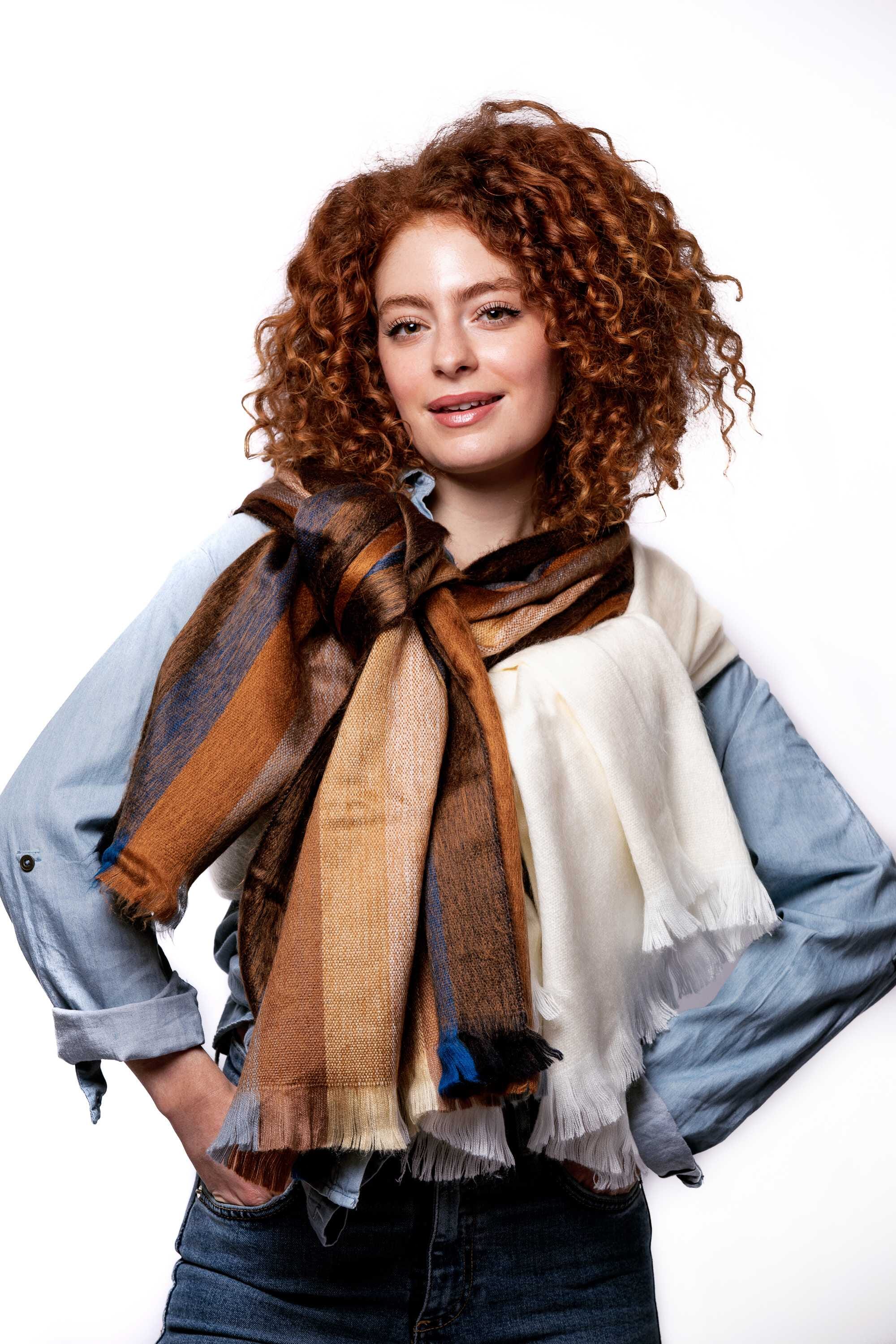 Bufanda en alpaca telar manual