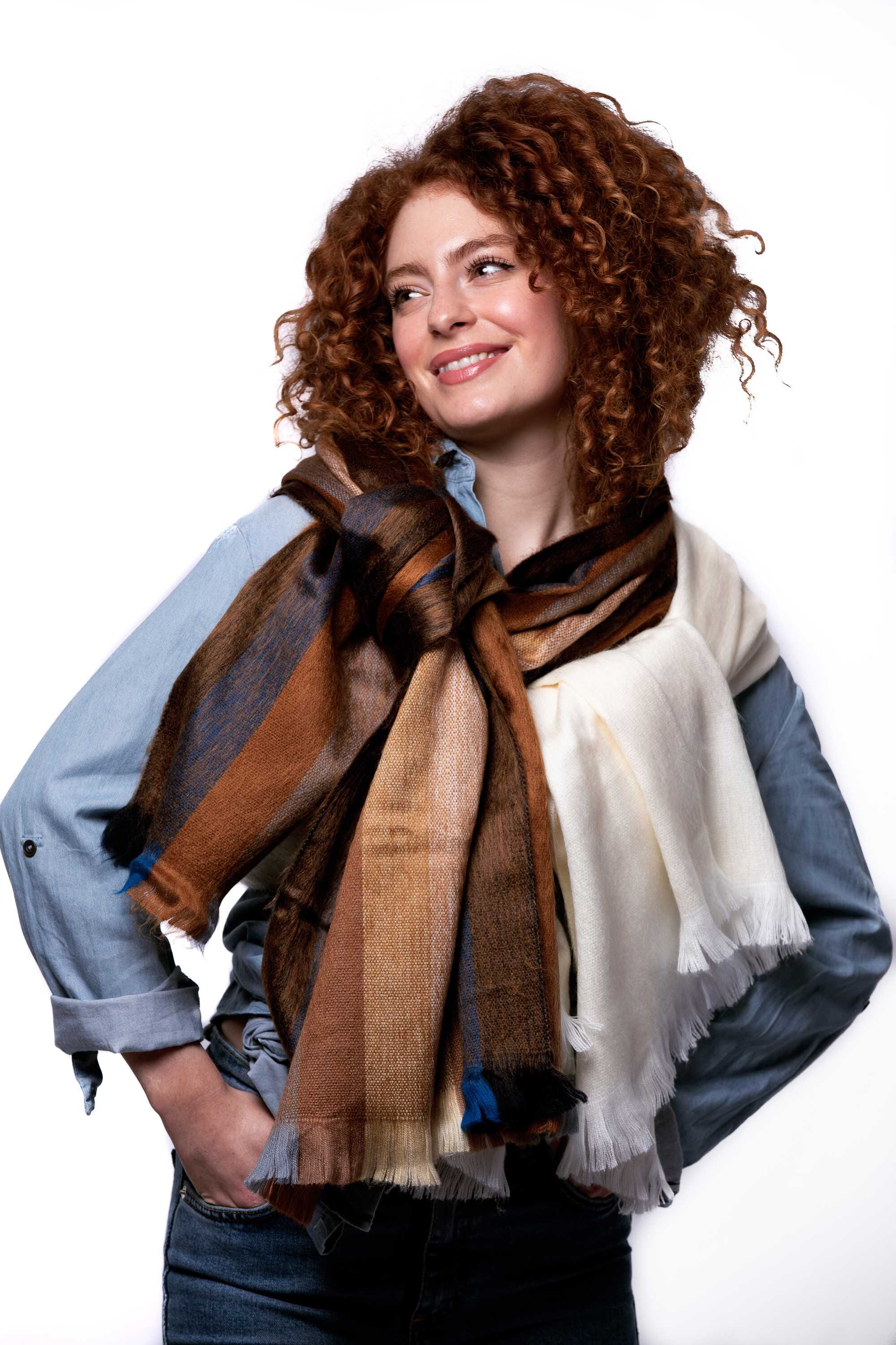 Bufanda en alpaca telar manual