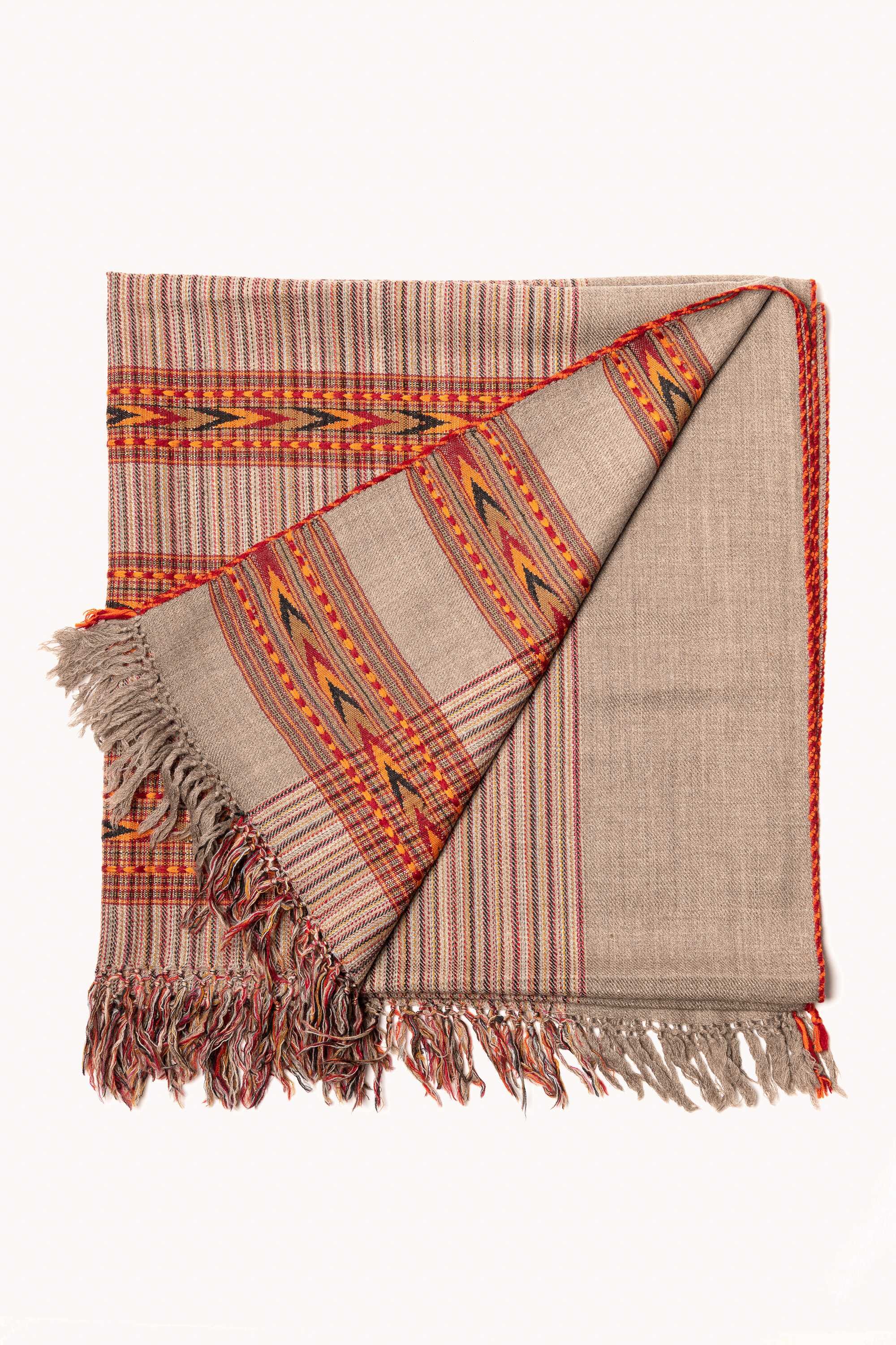 Chal en lana telar manual