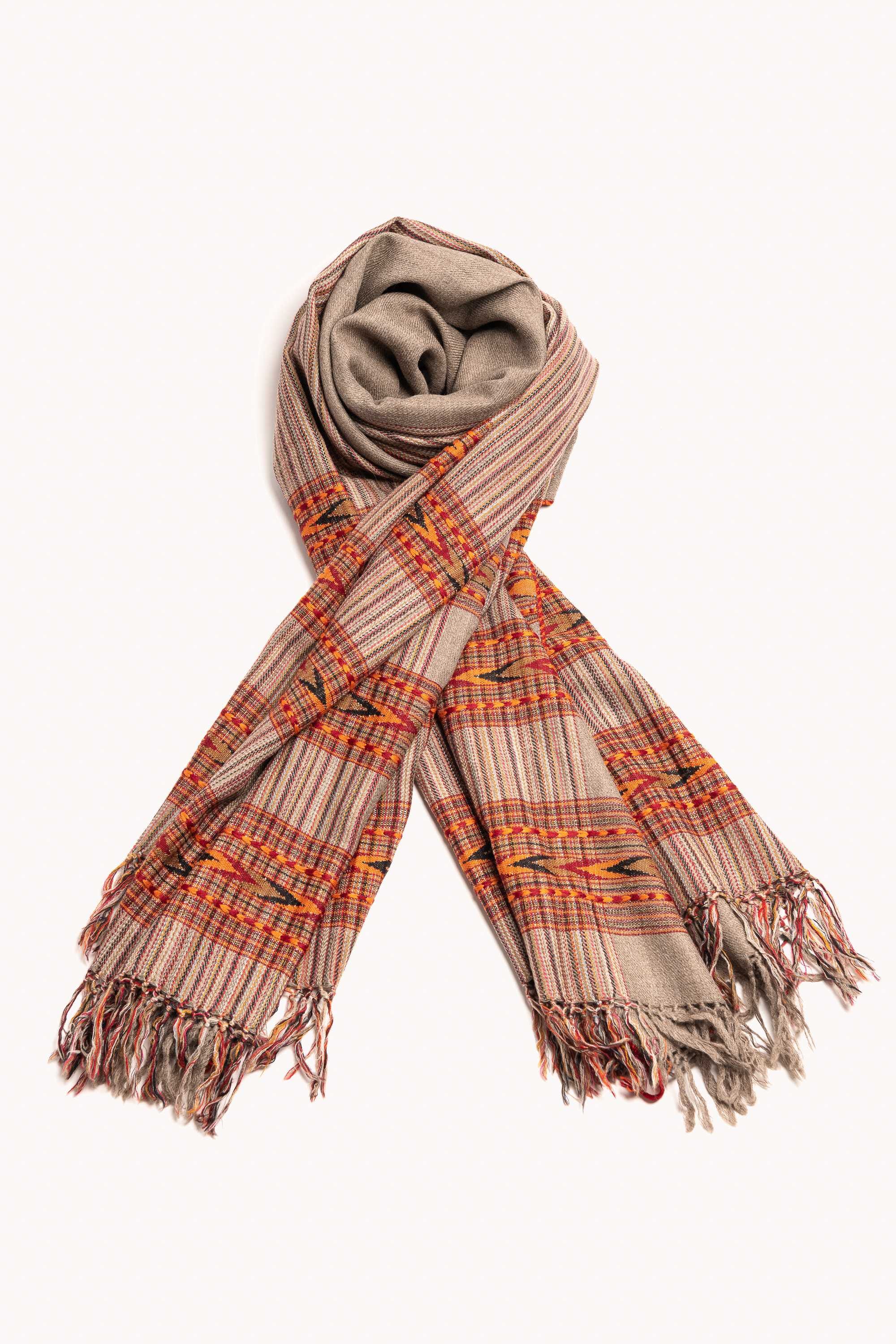 Chal en lana telar manual