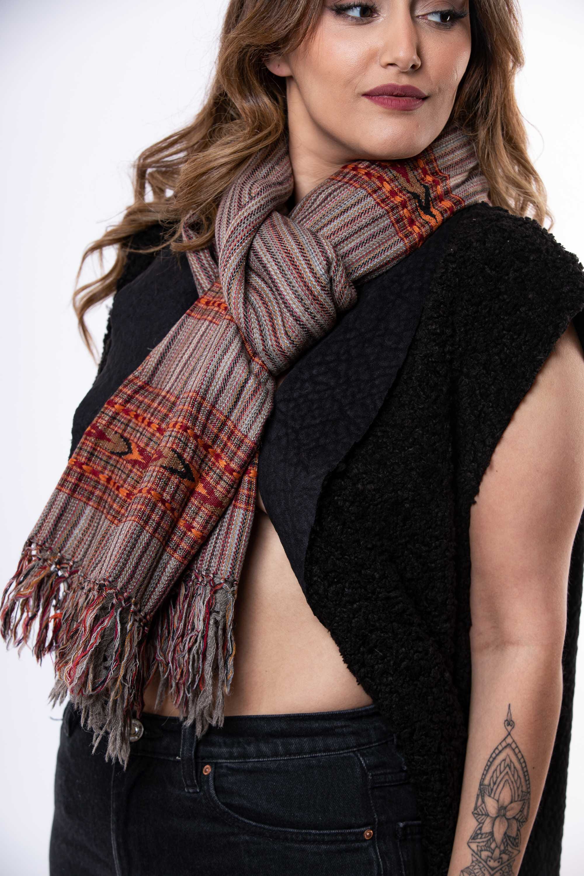 Chal en lana telar manual