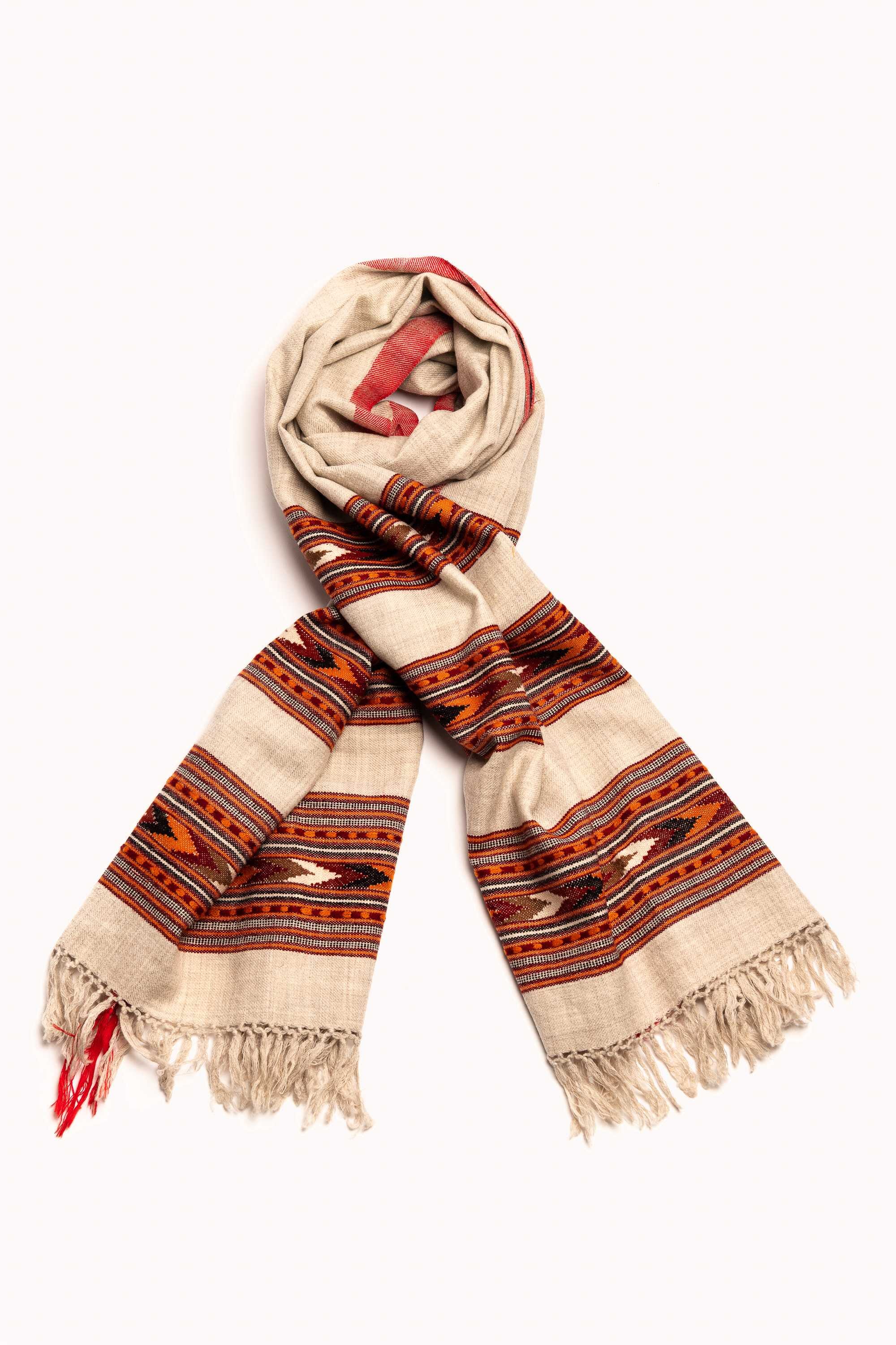 Bufanda en lana telar manual