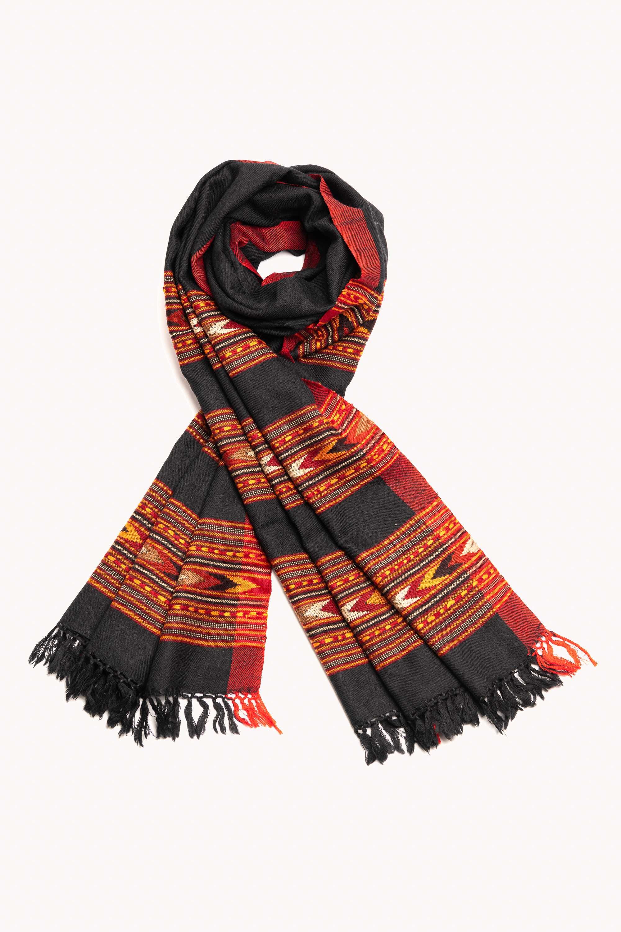 Bufanda en lana telar manual