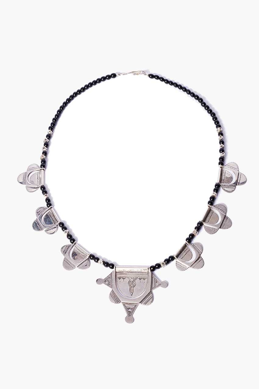 Collar Tuareg de plata de ley 925 y ónix