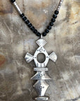 Collar Tuareg de plata de ley 925 y ónix