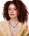 Collar Tuareg de plata de ley 925 y ónix