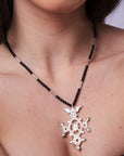 Collar Tuareg de plata de ley 925 y ónix