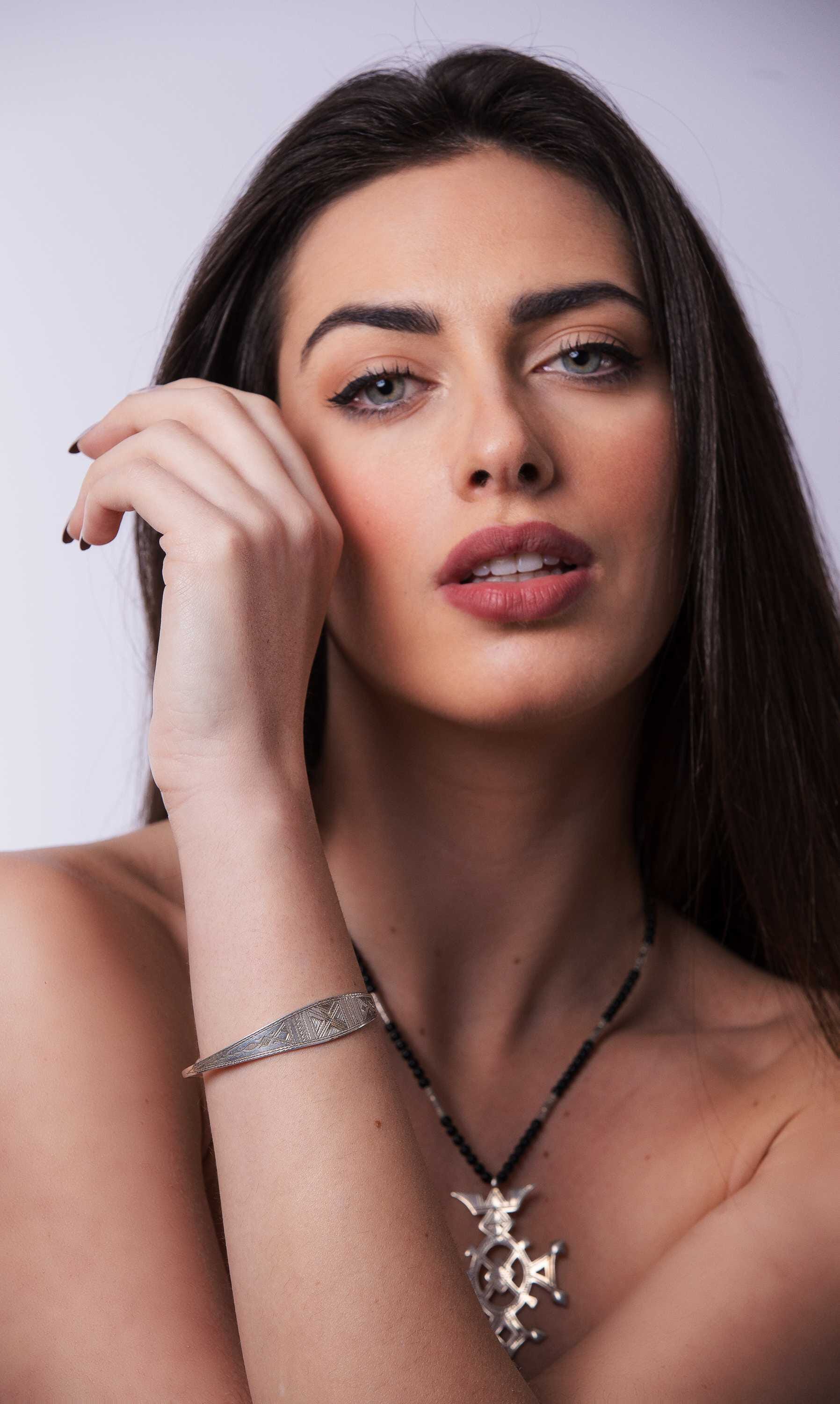 Collar Tuareg de plata de ley 925 y ónix