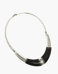 Collar Tuareg de plata de ley 925, ébano y cuero