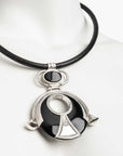 Collar Tuareg de plata de ley 925 y onix