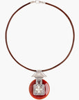 Collar Tuareg de plata de ley 925 y ágata