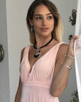 Collar Tuareg de plata de ley 925, ébano y cuero