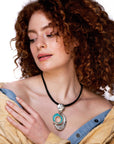 Collar Tuareg de plata de ley 925 y turquesa