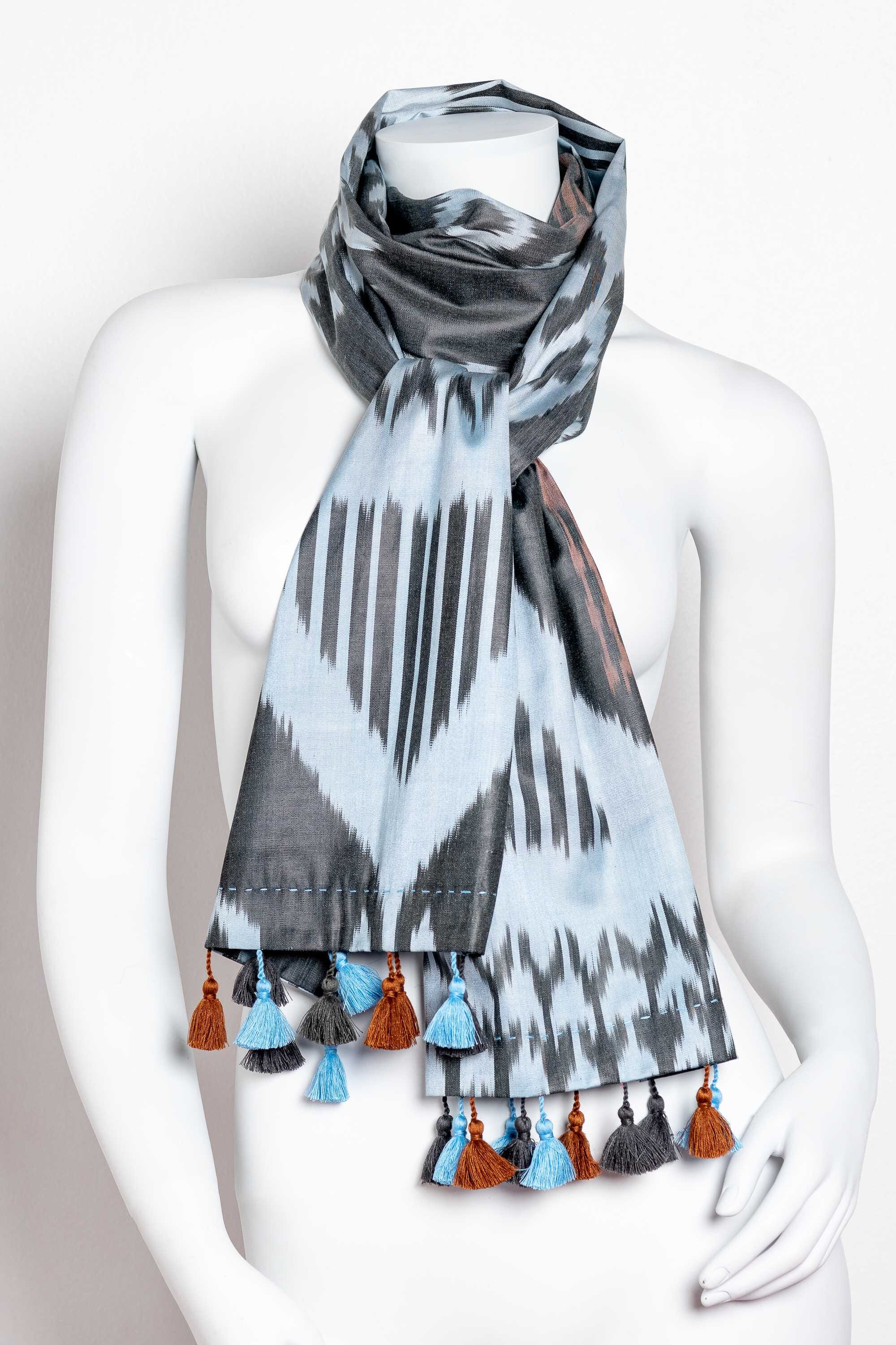 Fular de seda  en telar manual