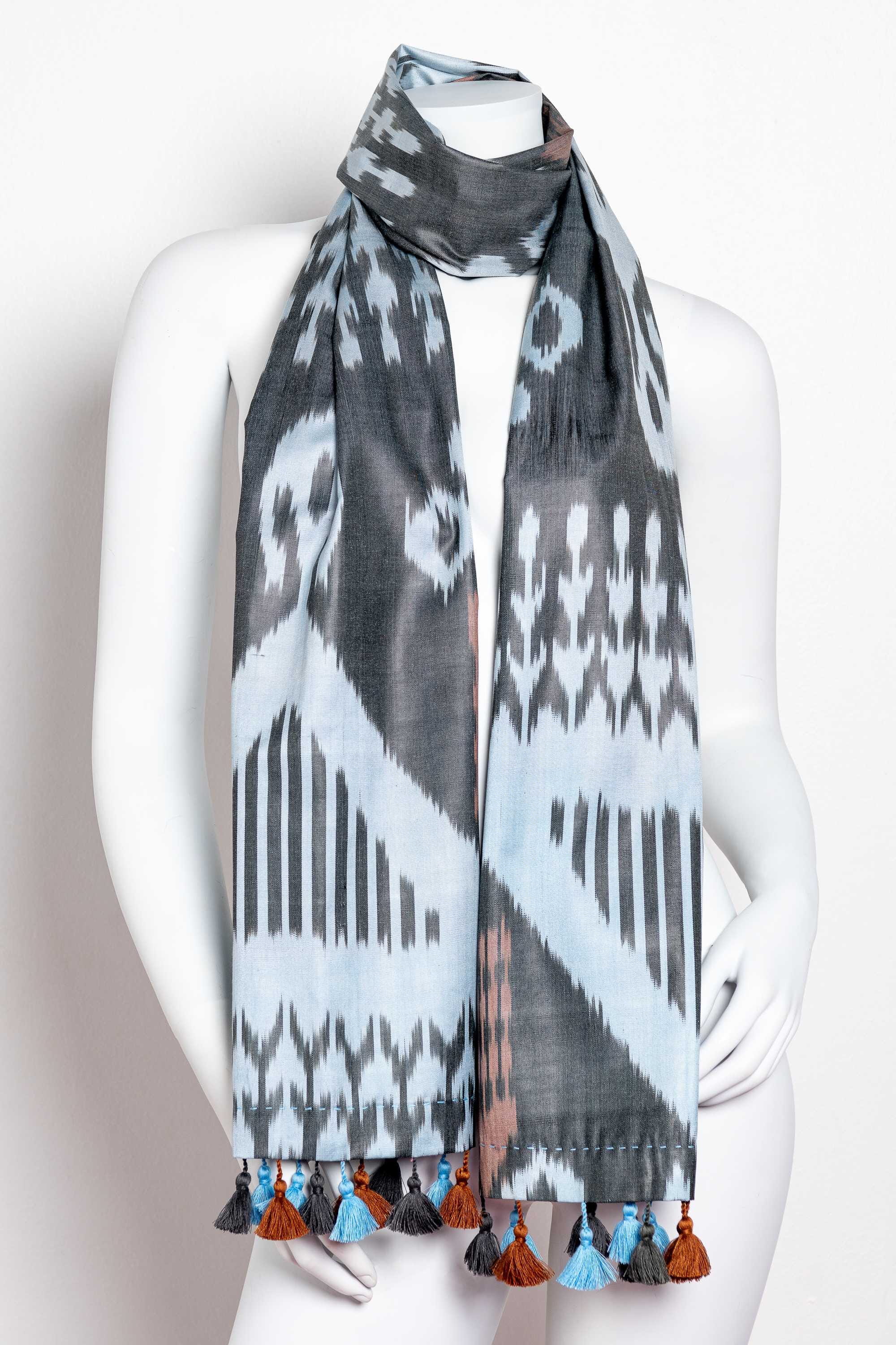 Fular de seda  en telar manual