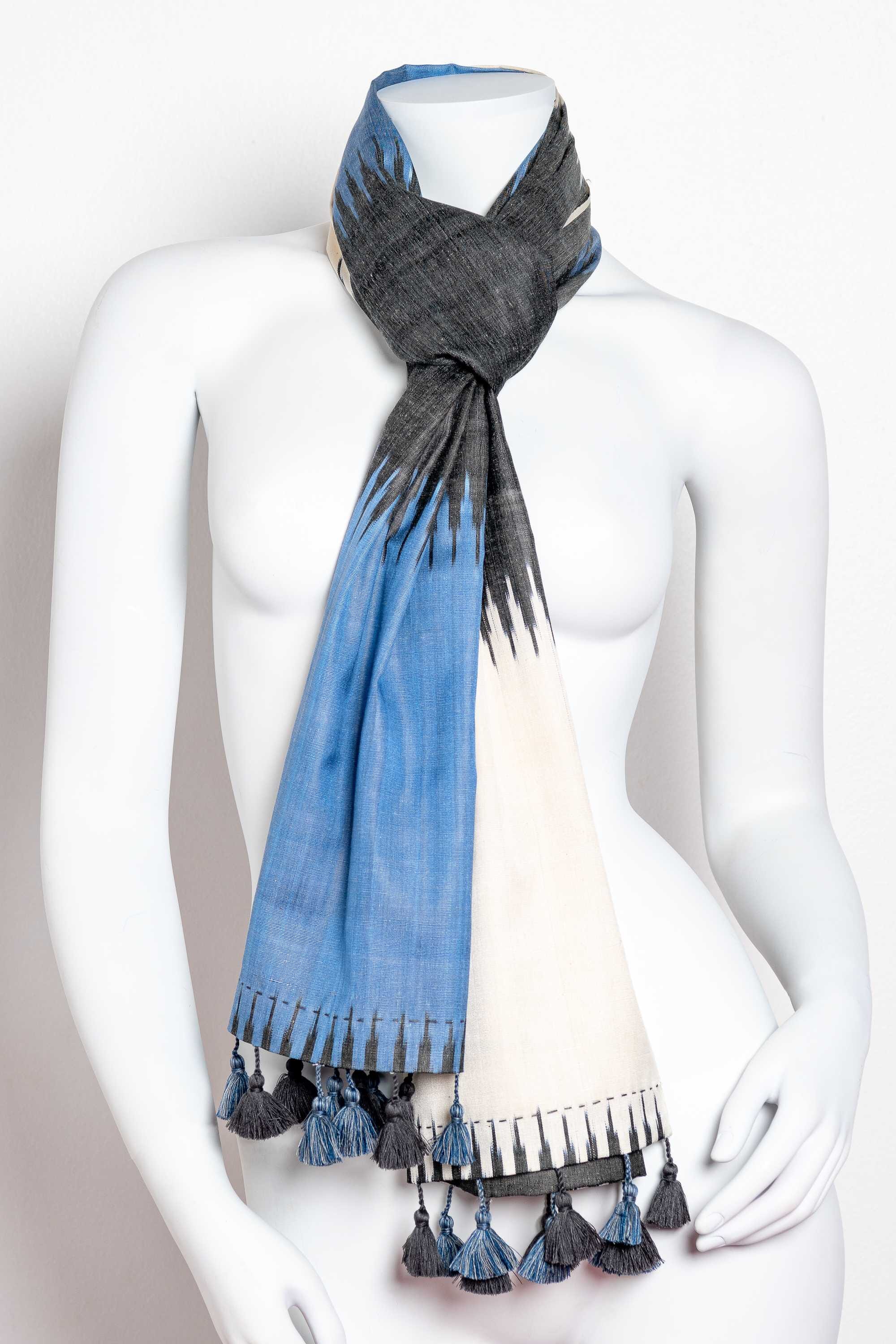 Fular de seda  en telar manual