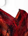 Poncho de bambú tejido en telar manual