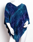 Poncho de bambú tejido en telar manual