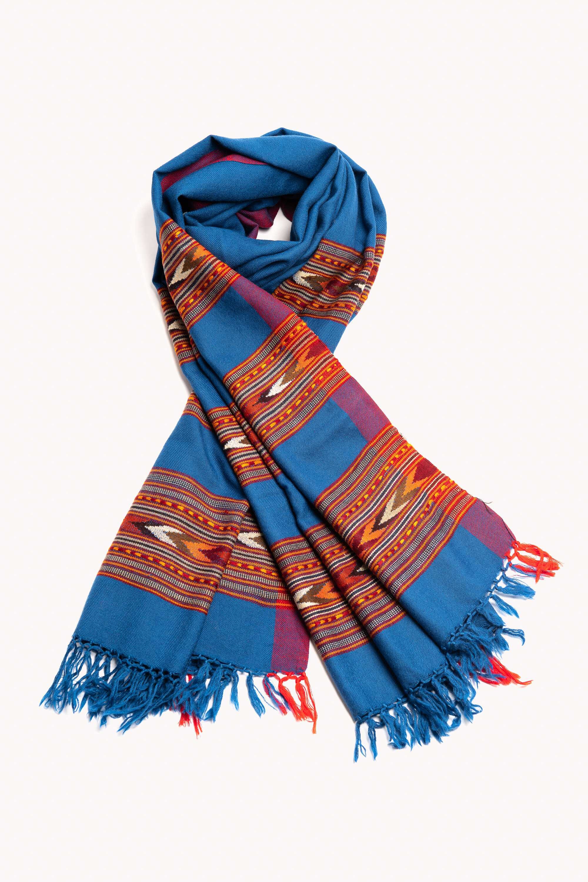 Bufanda en lana telar manual