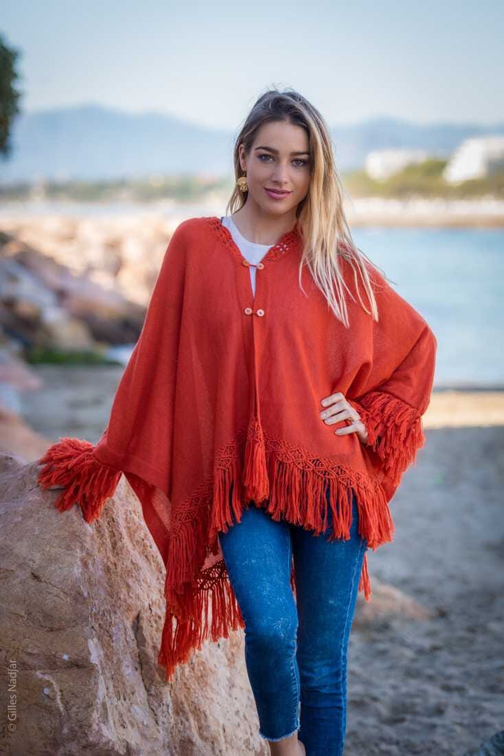 Poncho de alpaca