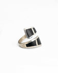 Anillo ajustable Tuareg en plata y ébano