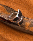 Anillo ajustable Tuareg en plata y ébano