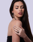 Anillo ajustable Tuareg en plata y ébano