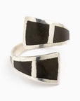 Anillo ajustable Tuareg en plata y ébano