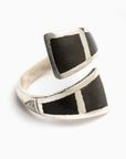 Anillo ajustable Tuareg en plata y ébano