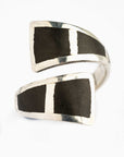 Anillo ajustable Tuareg en plata y ébano