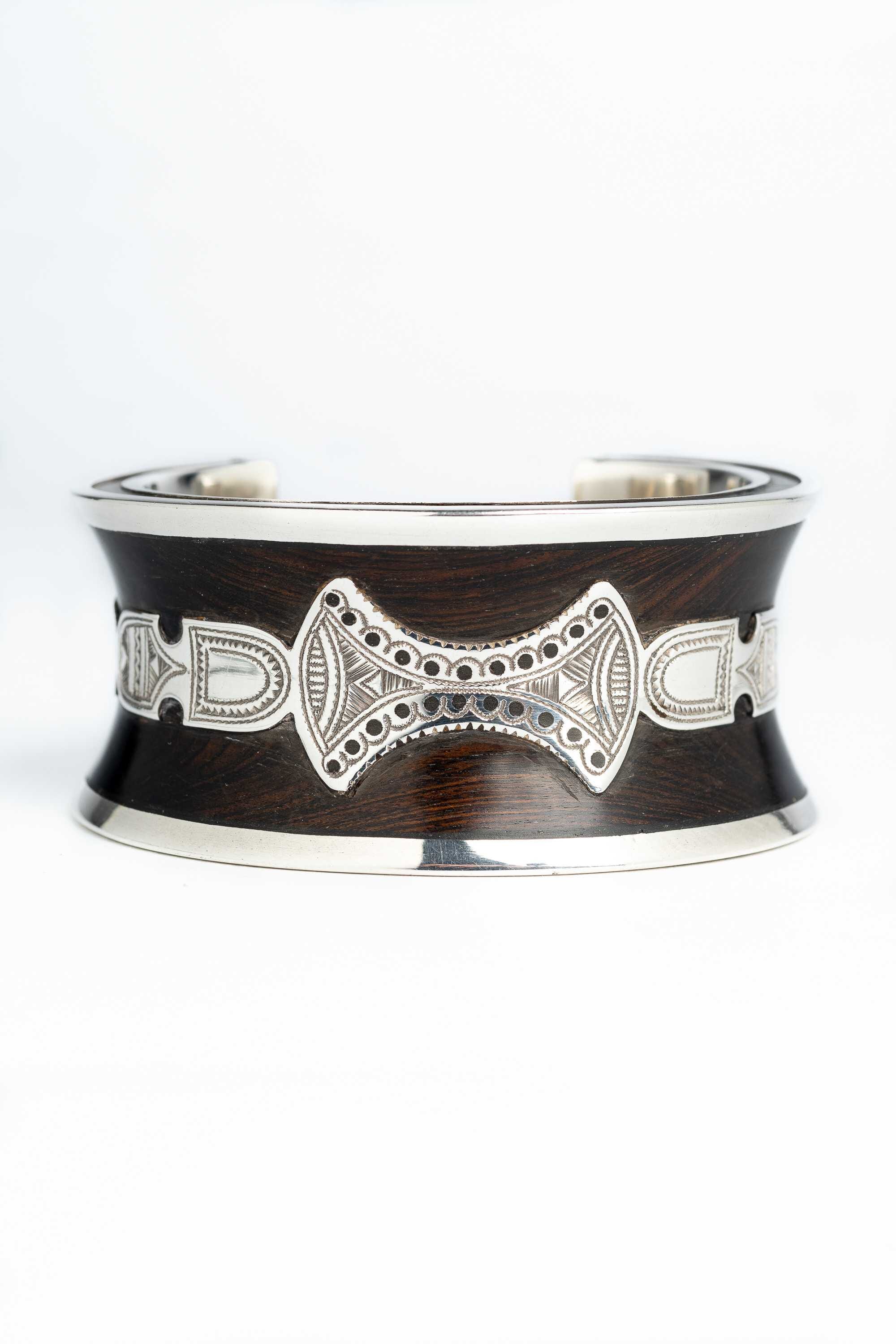 Pulsera Tuareg en plata de ley 925 con ébano