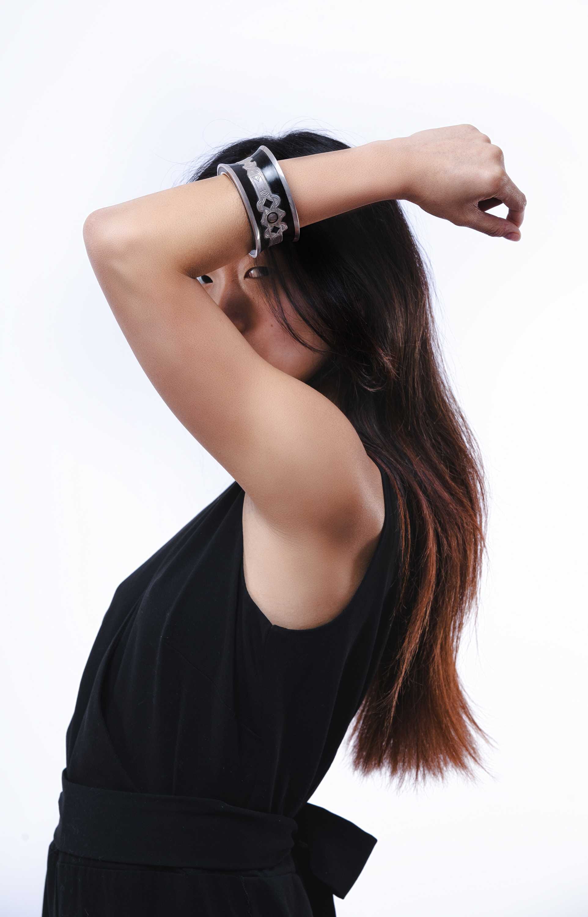 Pulsera Tuareg en plata de ley 925 con ébano