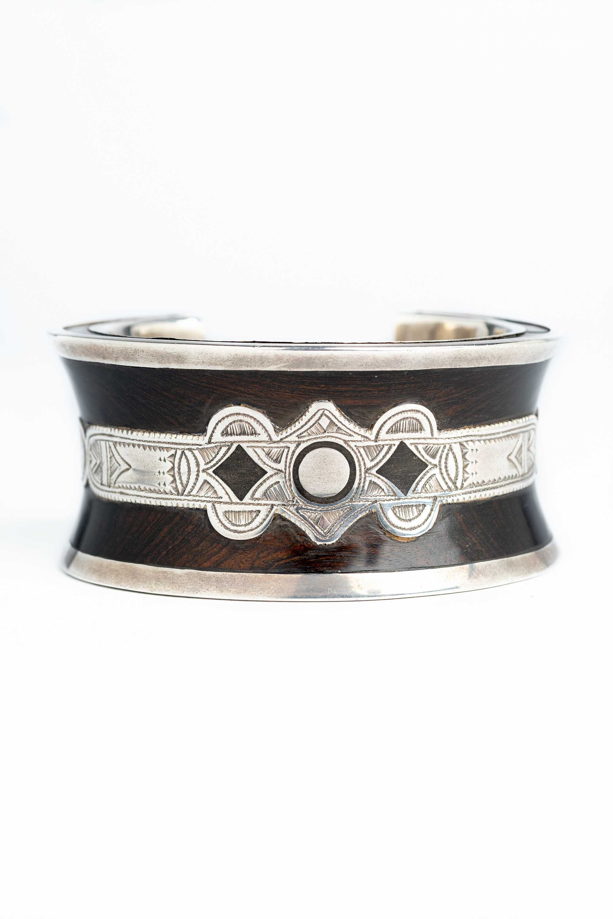 Pulsera Tuareg en plata de ley 925 con ébano